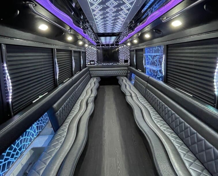 Fort Lauderdale 30 Passenger Party Bus White Interior