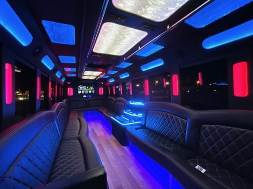 Fort Lauderdale 35 Passenger Party Bus Interior