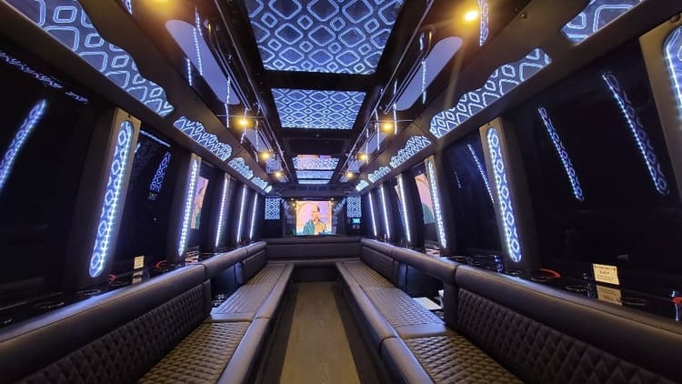 Fort Lauderdale 40 Passenger Limo Bus Interior